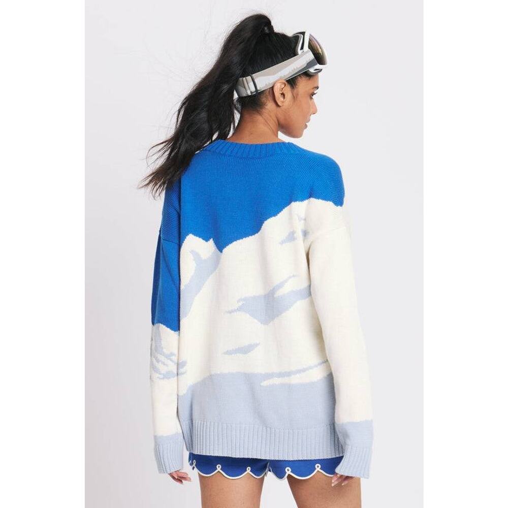 Rachel Antonoff Ski Slope Oversized Cardigan in Bluebird Day S - Picture 3 of 3